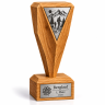 Geometrischer Berglauf-Pokal aus Holz