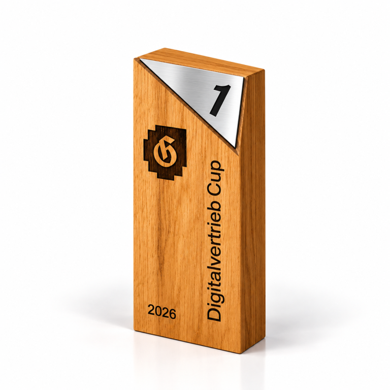 Holztrophäe plakette schräg
