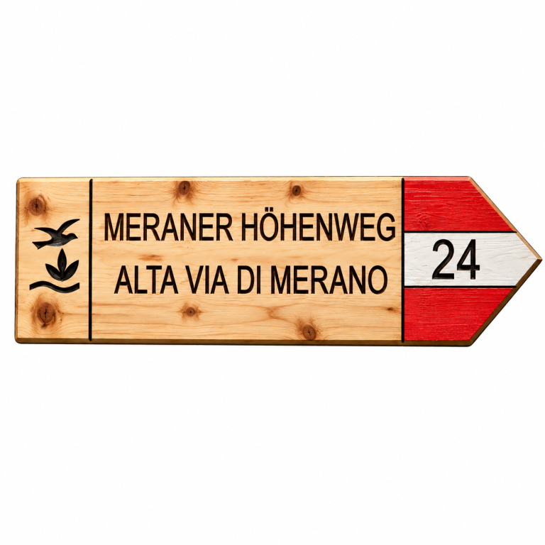 Holzschild Meraner Höhenweg 