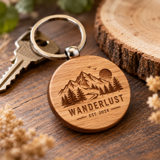 Handgefertigter Wanderlust-Schlüsselanhänger