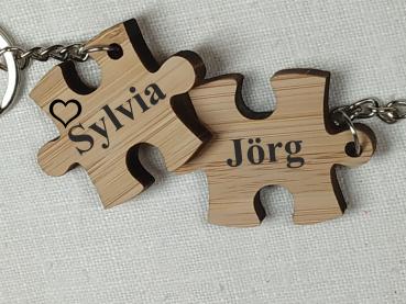 Schlüsselanhänger Puzzle aus Holz