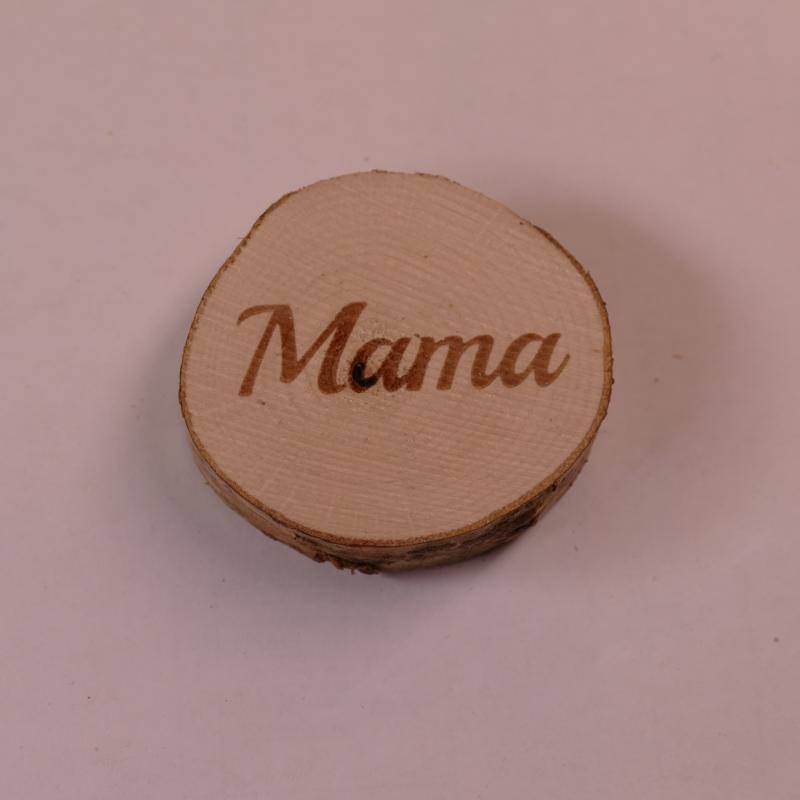 Holzmagnete Baumscheibe mit Gravur